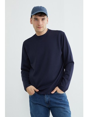 FullaModa Basic Bisiklet Yaka Modal Sweatshirt