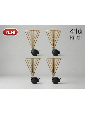 Metal Gövde Frenli Tekerlekli Masa Ayağı,akıllı Sehpa Ayağı, Sihirli Sehpa Ayağı 4 Adet 360° 20 cm Masa Ayagıgüçlendirilmişteker