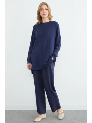 FullaModa Büyük Beden Fullamodest Çimalı Modal 2 Li Takım