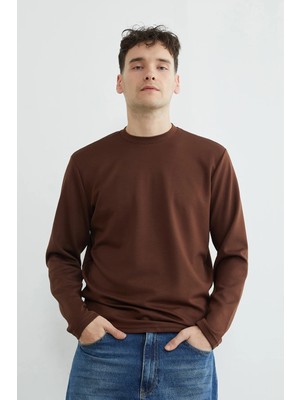 FullaModa Basic Bisiklet Yaka Modal Sweatshirt