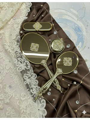 Miss Ayza Missayza Hürrem Serisi: Osmanlı Zarafeti 4’lü Lüks Çeyizlik Ayna & Fırça Seti