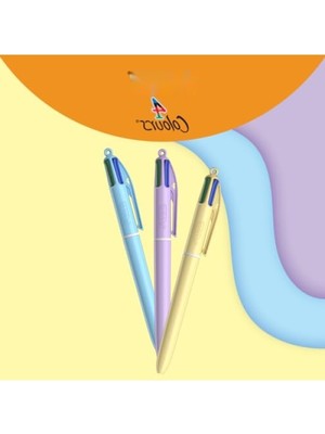 MarkEntegra 3'lü Pastel Gövde Tükenmez Kalem Seti, 4 Renk