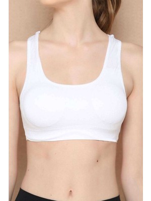 Toyigoo Elite Life Geniş Askılı Kadın Destekli Sporcu Büstiyer Beyaz Sütyen 777 TYG-84037RS