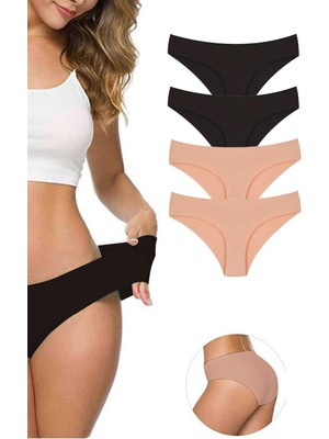 Toyigoo 4 Adet Kadın Dikişsiz Lazer Kesim Esnek Iz Yapmayan Külot S2 TYG-84037RS