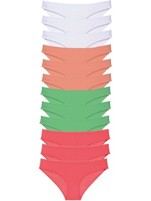 Toyigoo 12 Adet Süper Eko Set Likralı Kadın Slip Külot 511 TYG-84037RS