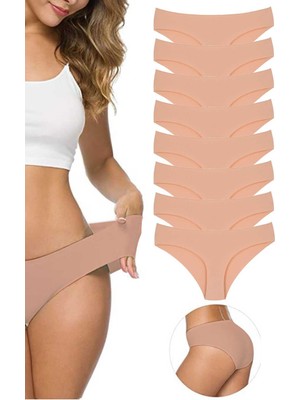 Toyigoo 8 Adet Kadın Dikişsiz Lazer Kesim Esnek Iz Yapmayan Külot Ten TYG-84037RS