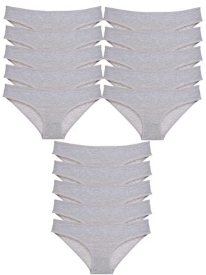 Toyigoo 15 Adet Süper Eko Set Likralı Kadın Slip Külot Gri TYG-84037RS