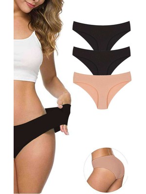 Toyigoo 3 Adet Kadın Dikişsiz Lazer Kesim Esnek Iz Yapmayan Külot S2 TYG-84037RS