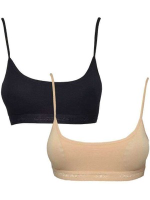 Toyigoo Pedli Ip Askılı Siyah ve Ten Rengi Büstiyer 2 Adet TYG-84037RS