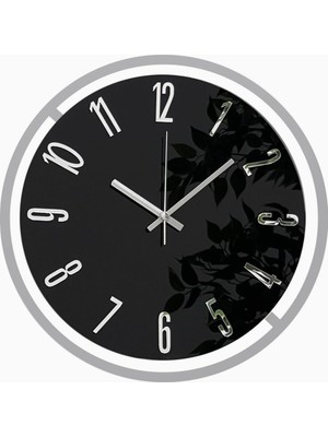 50 cm Akar Saniye Sessiz Mekanizma Metal Aynalı Duvar Saati