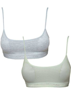 Toyigoo Pedli Ip Askılı Gri ve Krem Büstiyer 2 Adet TYG-84037RS