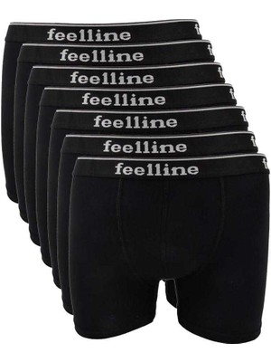 Toyigoo 7 Adet Feelline Siyah Pamuklu Doğal Likralı Erkek Boxer TYG-84037RS