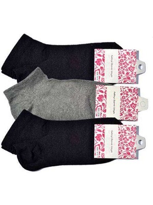 Toyigoo Siyah ve Gri Kadın Bilek Çorap 3 Çift TYG-84037RS