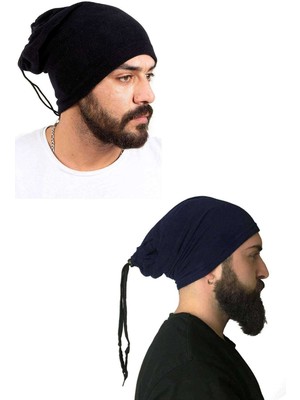 Toyigoo 2 Adet Polar Ipli Bere ve Boyunluk Siyah Lacivert TYG-84037RS