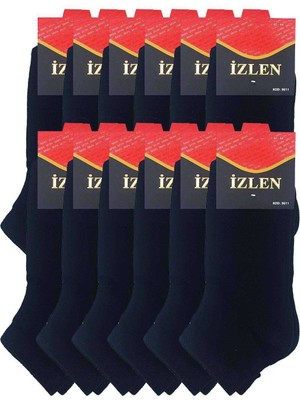 Toyigoo Siyah Erkek Kısa Spor Çorap 12 Çift TYG-84037RS