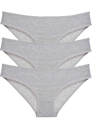 Toyigoo 3 Adet Süper Eko Set Likralı Kadın Slip Külot Gri TYG-84037RS