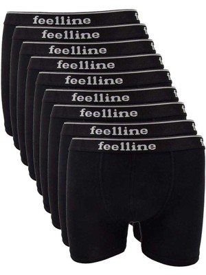 Toyigoo 9 Adet Feelline Siyah Pamuklu Doğal Likralı Erkek Boxer TYG-84037RS