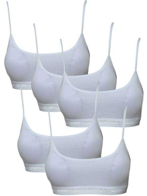Toyigoo Pedli Ip Askılı Beyaz Büstiyer 5 Adet TYG-84037RS