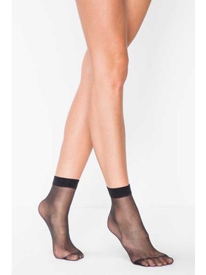 Toyigoo Fit 15 Soket Ince Parlak Kısa Çorap Siyah TYG-84037RS