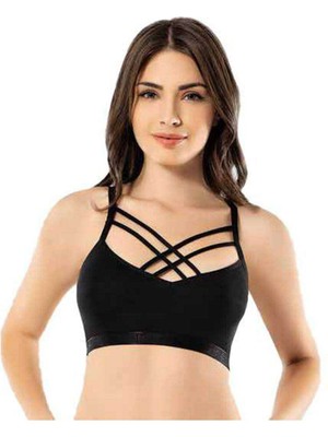Toyigoo Kota Siyah Çapraz Ipli Büstiyer TYG-84037RS