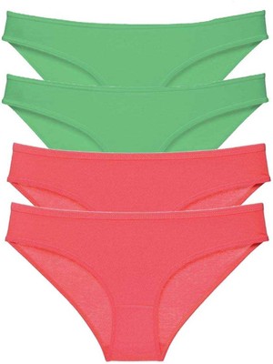 Toyigoo 4 Adet Eko Set Likralı Kadın Slip Külot Yeşil Fuşya TYG-84037RS