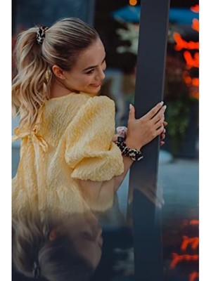 MarkEntegra Kadife Leopar Desenli Şık Saç Tokası - Sprunchie