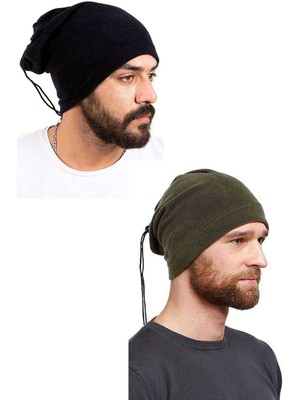 Toyigoo 2 Adet Polar Ipli Bere ve Boyunluk Siyah Yeşil TYG-84037RS