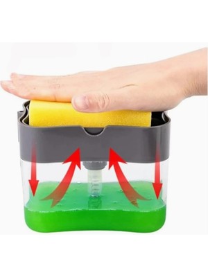 Süngerli Sıvı Bulaşık Deterjanı Dispanseri, Süngerli Basmatik Sıvı Deterjanlık