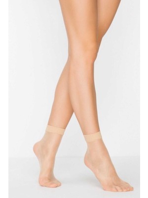Toyigoo Kadın Ten Süper 15 Mat Soket Çorap Açık Ten TYG-84037RS