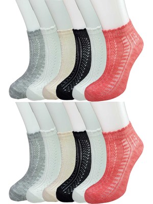 Toyigoo 12 Adet Örgü Işlemeli Kadın Fantezi Bilek Çorap TYG-84037RS