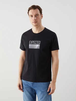 Lc Waikiki Yeni Sezon Bisiklet Yaka Baskılı Penye Erkek Tişört