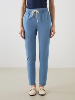 Lc Waikiki Yeni Sezon Beli Lastikli Paperbag Kadın Jean Pantolon