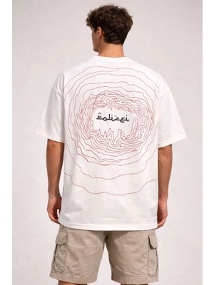 Alfanora Erkek Bisiklet Yaka Baskılı Kısa Kollu Tişört Streetwear Günlük Basic Pamuklu T-Shirt - Beyaz
