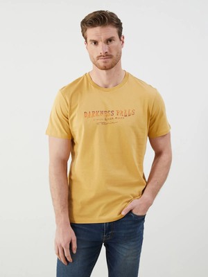 Lc Waikiki Yeni Sezon Bisiklet Yaka Baskılı Penye Erkek Tişört