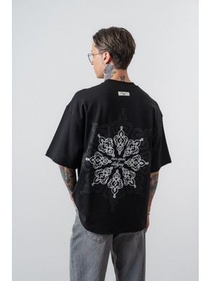 Respire Erkek Itsbyzey Nakışlı Oversize T-Shirt Siyah