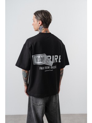Erkek Respire x Itsbyzey Baskılı Oversize T-Shirt Siyah