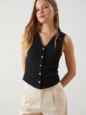 Lc Waikiki Yeni Sezon V Yaka Dokulu Kadın Yelek