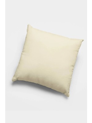 Düz Renk Çift Taraflı Krem Rengi Yastık Kırlent Kılıfı SHKRL002