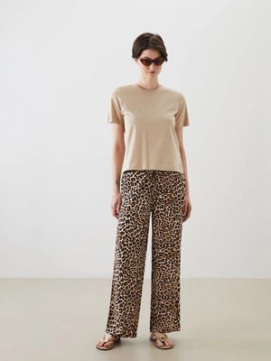 Lc Waikiki Yeni Sezon Beli Lastikli Leopar Desenli Kadın Pantolon