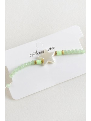 İlk El Grup Ieg™ Yıldız Inci Kristal Makrome Ip Bileklik