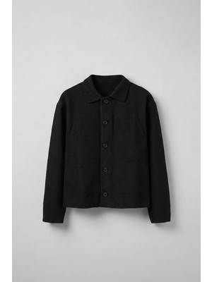 Erkek Relaxed Fit Kaşe Ceket Siyah