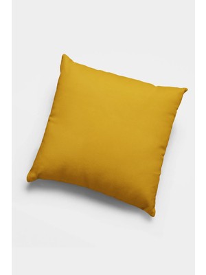 Düz Renk Çift Taraflı Hardal Rengi Yastık Kırlent Kılıfı SHKRL025