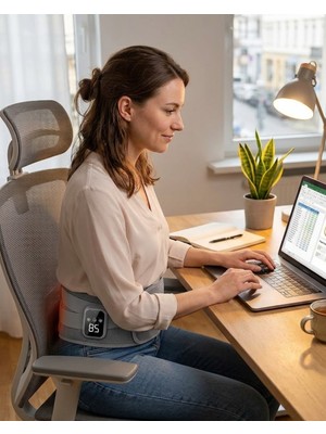 Karahanbey USB Şarjlı Isıtmalı Bel Masaj Kemeri 3 Farklı Masaj Modu - Lisinya