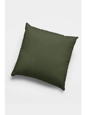 Düz Renk Çift Taraflı Haki Renk Yastık Kırlent Kılıfı SHKRL024
