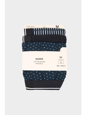 DeFacto Regular Fit Baskılı 3'lü Boxer A1459AX26SP