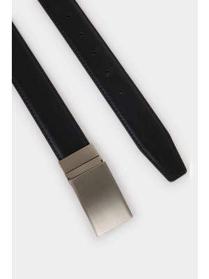 DeFacto Erkek Dikdörtgen Toka Suni Deri Jean Kemeri F7098AXNS