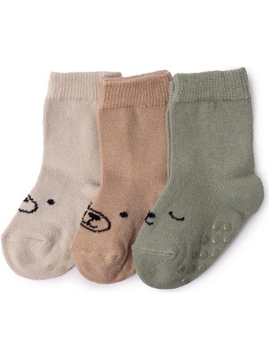 Hellobaby Erkek Bebek 3lü Kaydırmaz Çorap