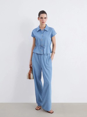 Lc Waikiki Yeni Sezon Beli Lastikli Wideleg Kadın Jean Pantolon