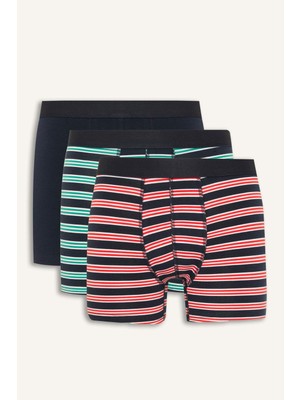 DeFacto Regular Fit Çizgili 3'lü Boxer E0123AX26SP