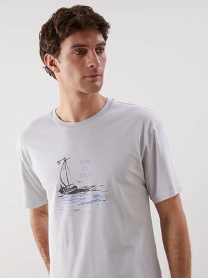 Lc Waikiki Yeni Sezon Bisiklet Yaka Kısa Kollu Baskılı Penye Erkek Tişört